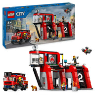 60414 Fire Station with Fire Engine