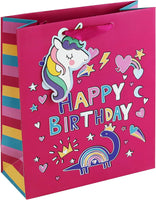 32250-3 Pink Dinosaur Unicorn Gift Bag