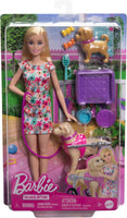 HTK37 Barbie Doll with 2 Toy Dogs