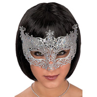1629 Silver Glitter Mask