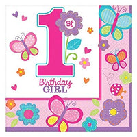 998107 Girl 1st Birthday Paper Napkins
