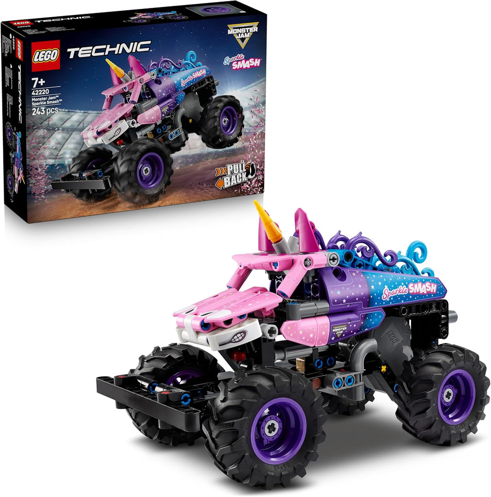 42220 Monster Jam Sparkle Smash Pull-Back Truck