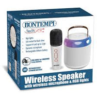 490210 Wireless speaker with wireless microphone & RGB lights