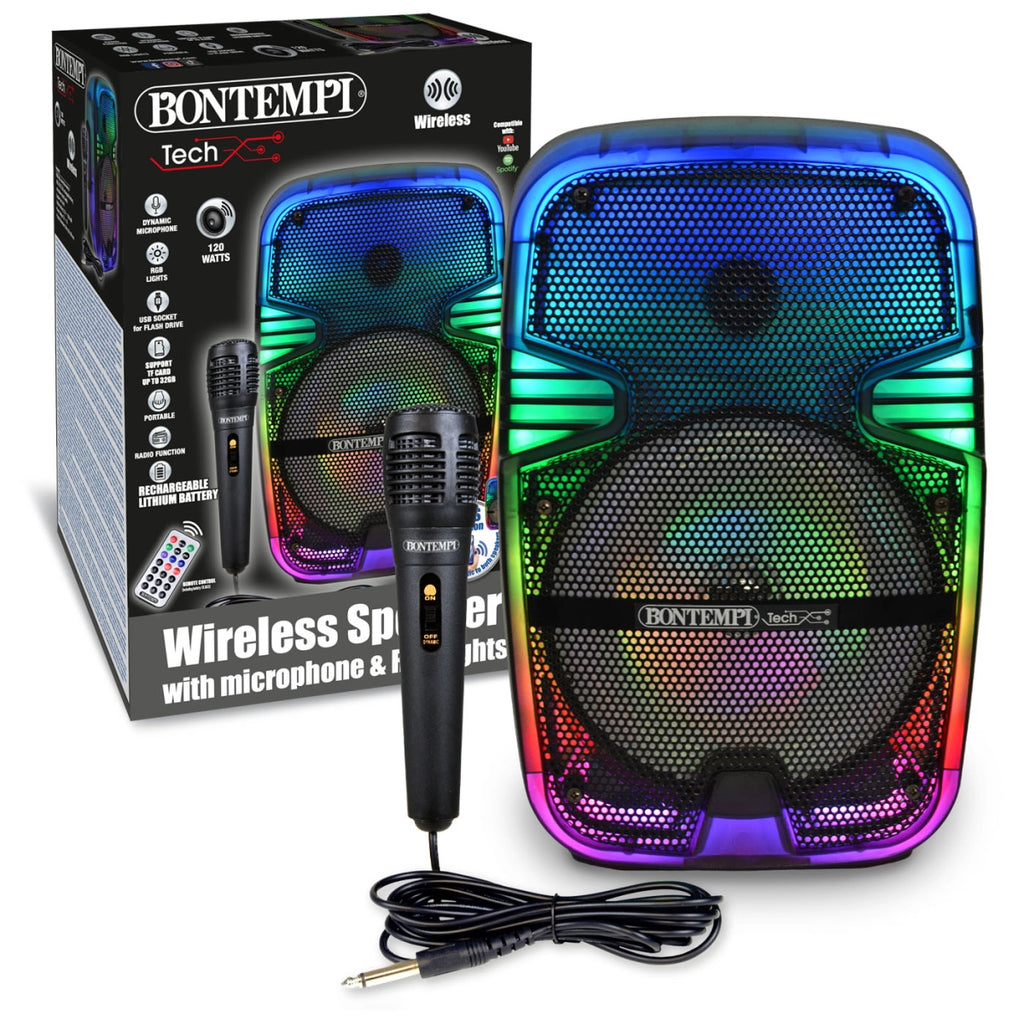 491060 Wireless speaker with dynamic microphone and RGB lights