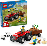 60461 Red Farm Tractor with Trailer