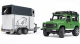 BR2592 Land Rover Defender w/ Horse Trailer and Horse