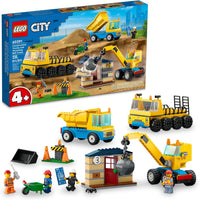 60391 Construction Trucks and Wrecking Ball Crane