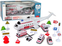 12131 Hospital Ambulance Helicopter Vehicle Set