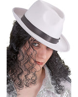 5623 GANGSTER HAT IN WHITE SATIN AND FELT