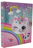 251CAT  Caticorn Diary with Lock & Keys