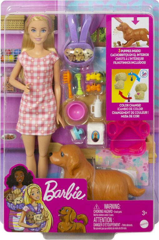 HCK75 Barbie Doll and Newborn Pups