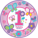 998108 Girl 1st Birthday Paper Plates