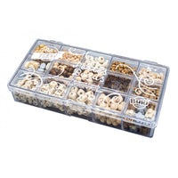 PE014 Box of wooden beads – Natural