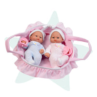 28018 Curious basket with twin dolls